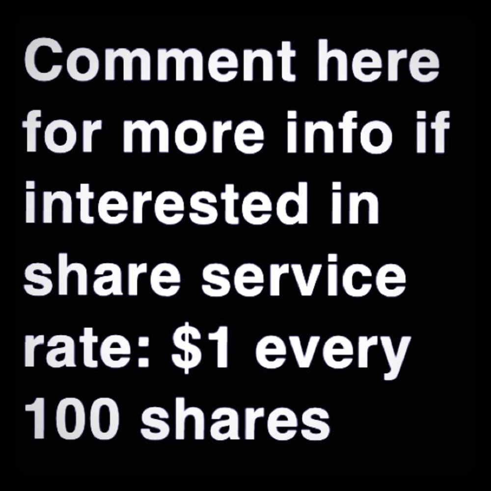 Post sharing service rates